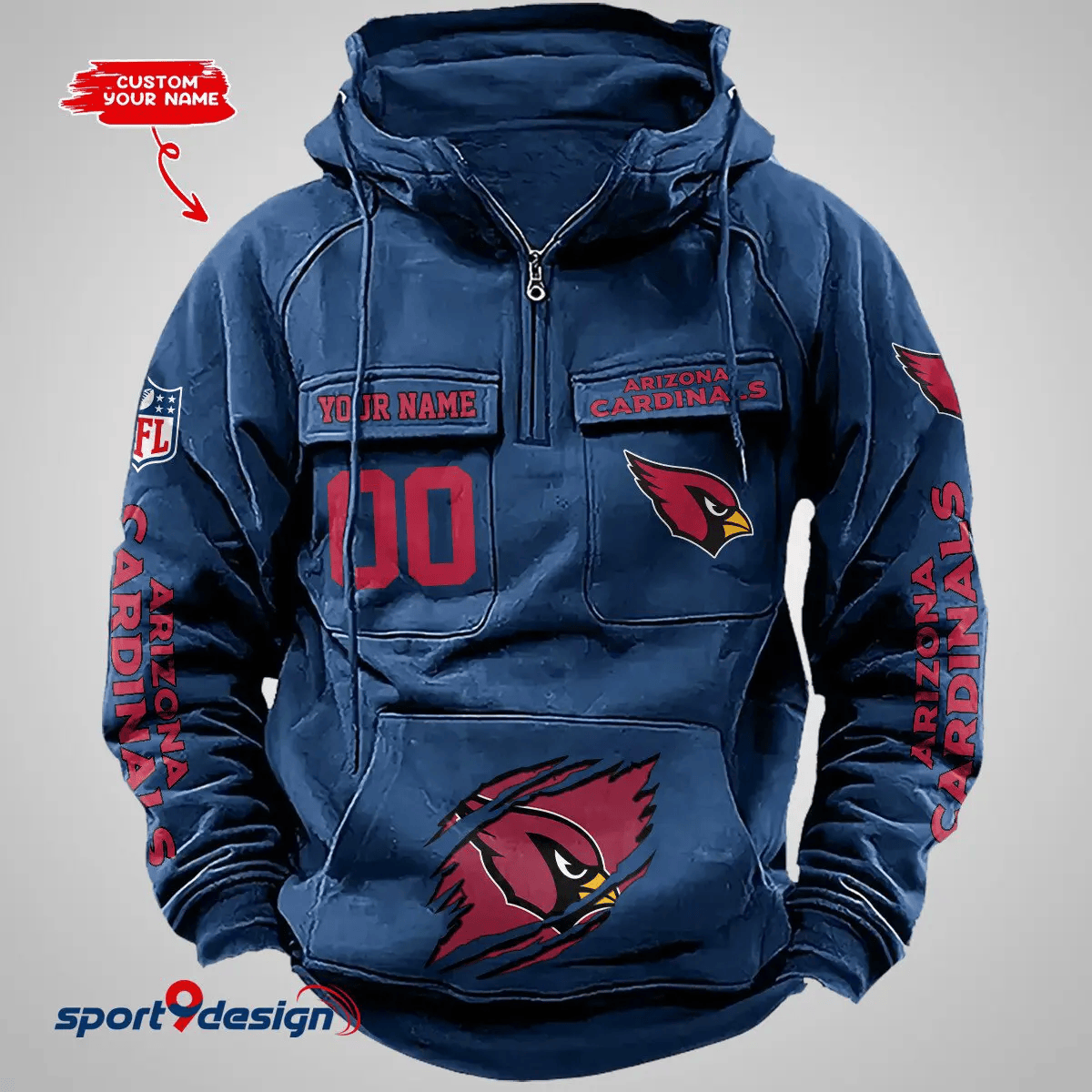 Arizona Cardinals Vintage Men Hoodie AZVMHD139