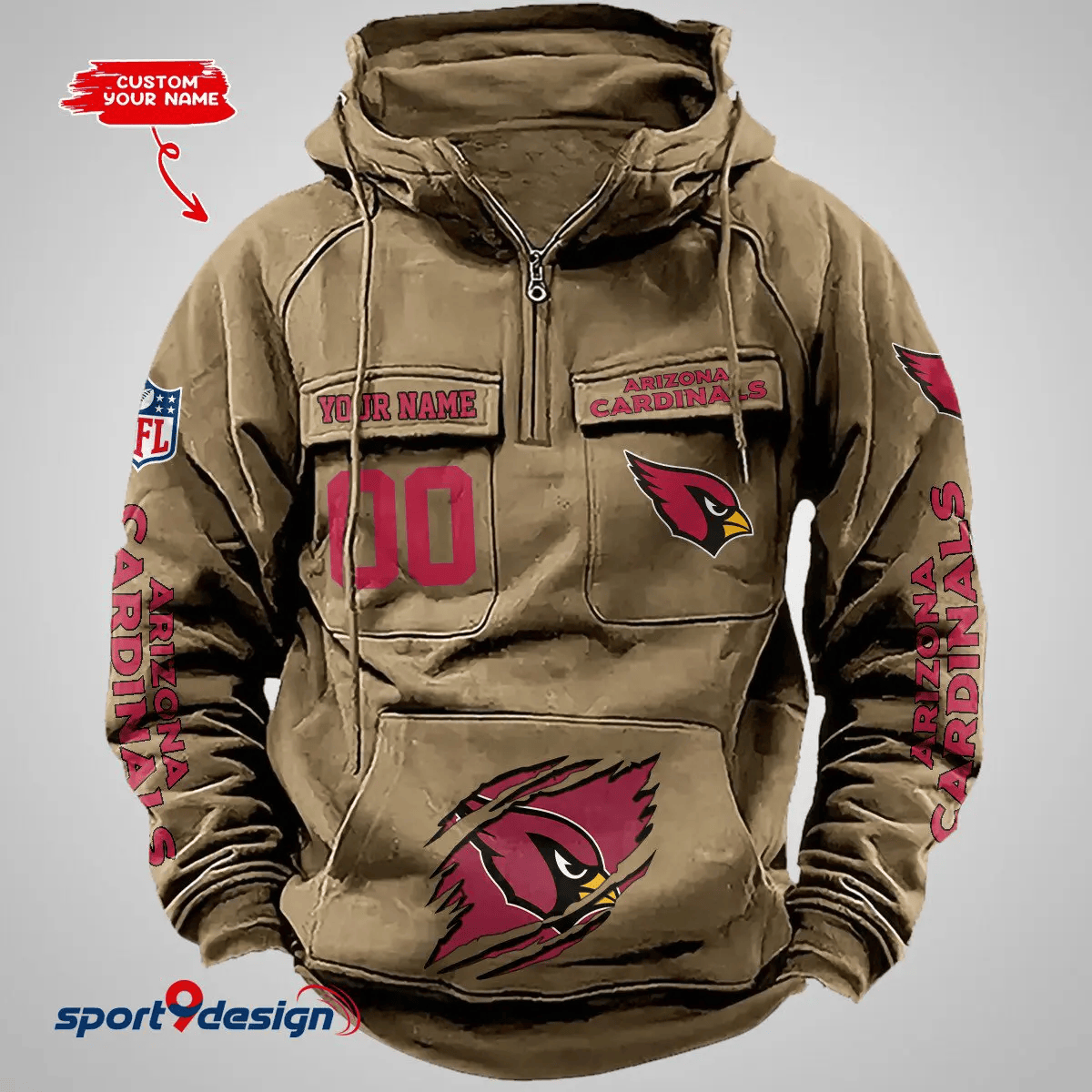 Arizona Cardinals Vintage Men Hoodie AZVMHD139