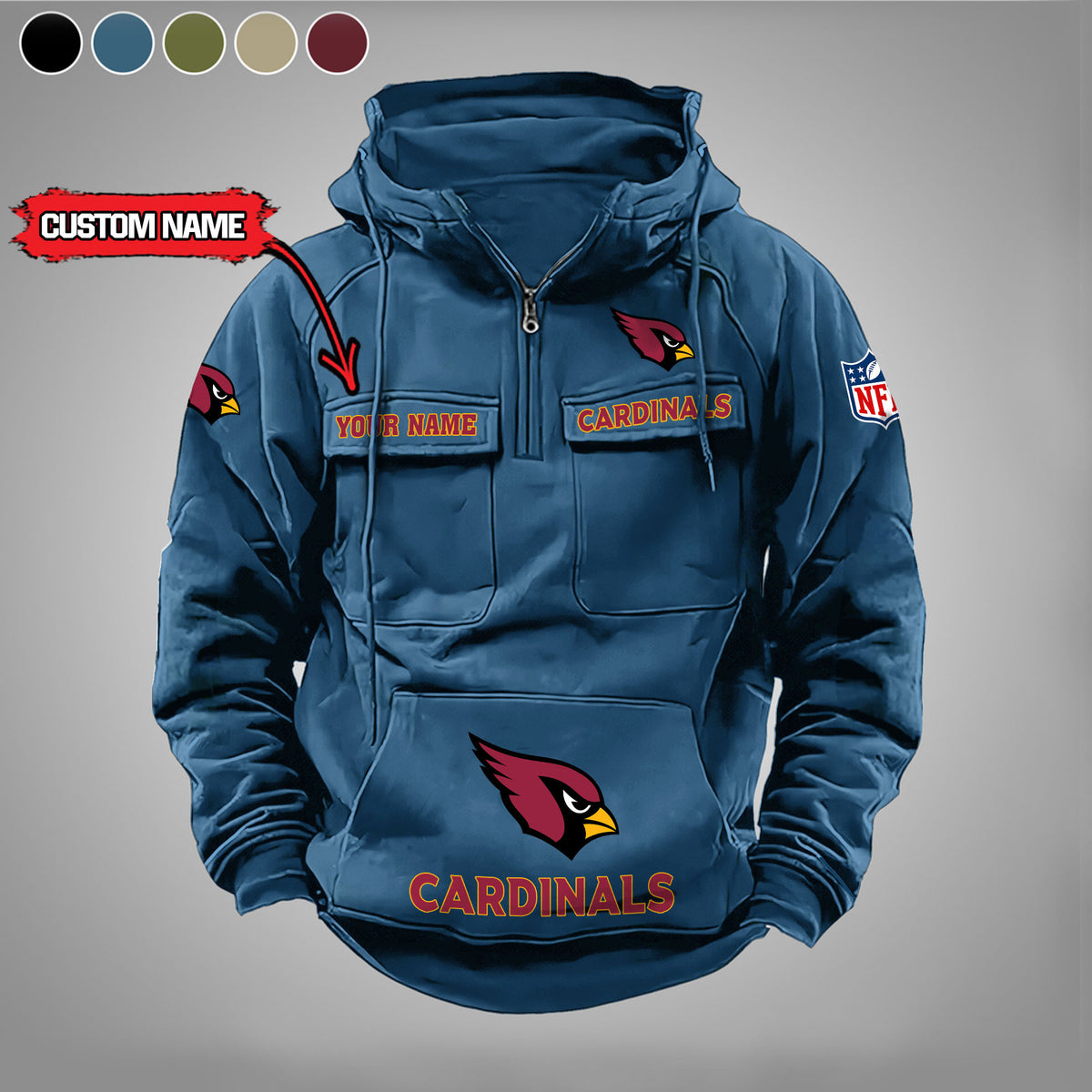 Arizona Cardinals Vintage Men Hoodie AZVMHD028