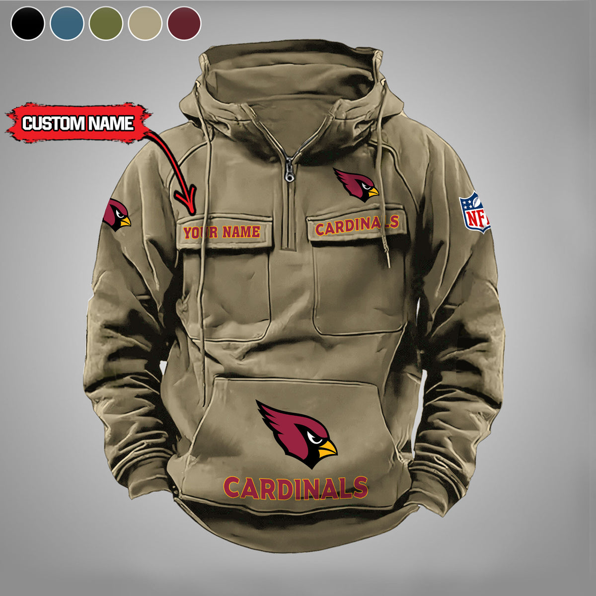 Arizona Cardinals Vintage Men Hoodie AZVMHD028