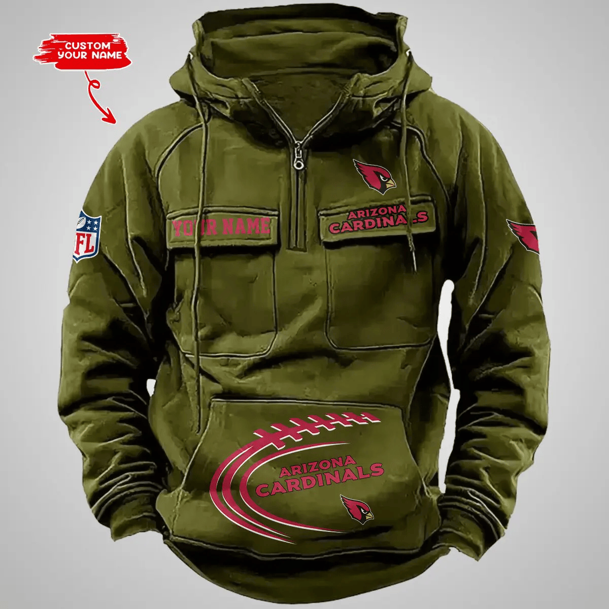 Arizona Cardinals Vintage Men Hoodie AZVMHD110
