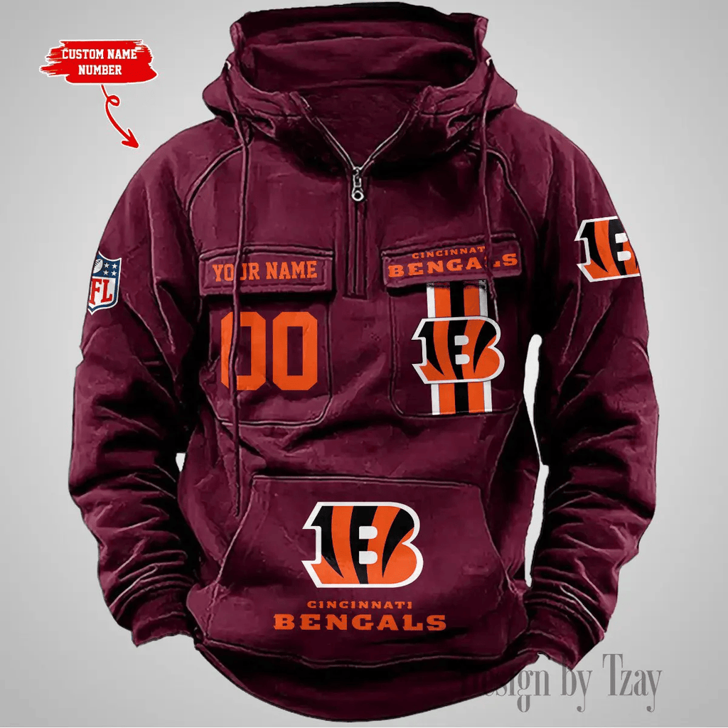 Cincinnati Bengals Vintage Men Hoodie DV2 AZVMHD418