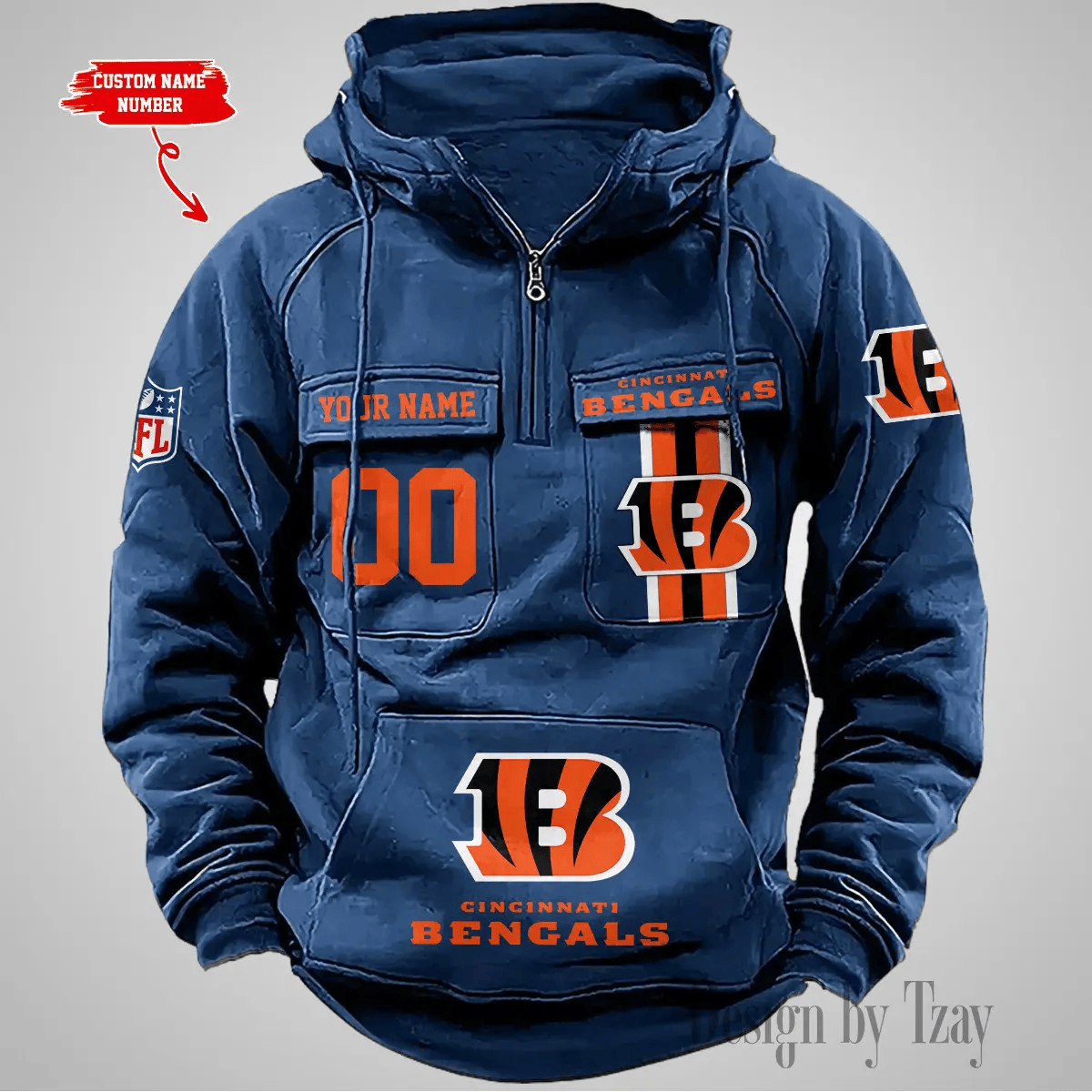 Cincinnati Bengals Vintage Men Hoodie DV2 AZVMHD418