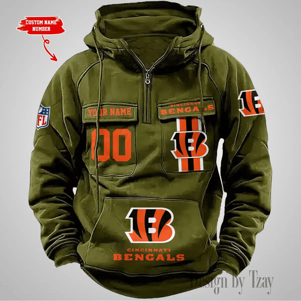 Cincinnati Bengals Vintage Men Hoodie DV2 AZVMHD418
