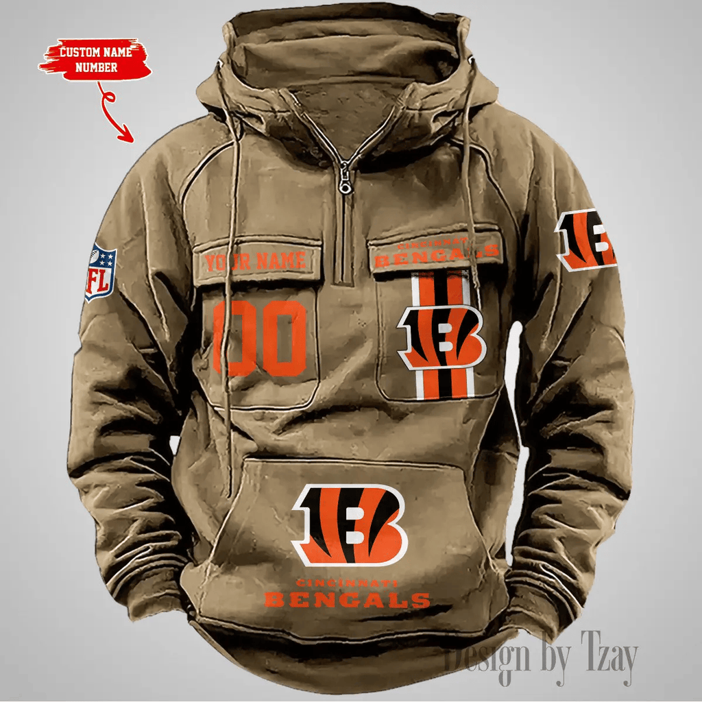Cincinnati Bengals Vintage Men Hoodie DV2 AZVMHD418