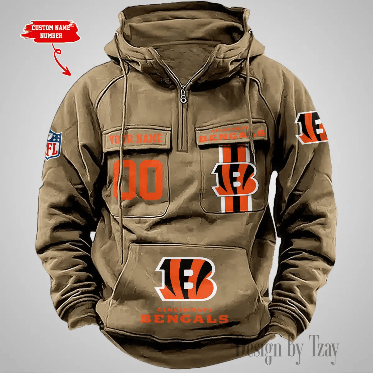 Cincinnati Bengals Vintage Men Hoodie DV2 AZVMHD418