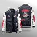 Kansas City Chiefs Premium Fleece-Lined Leather Bomber Jacket BG01