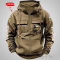 Minnesota Vikings Solid Sweatshirts Multi Pockets Hoodie DV2 AZVMHD052