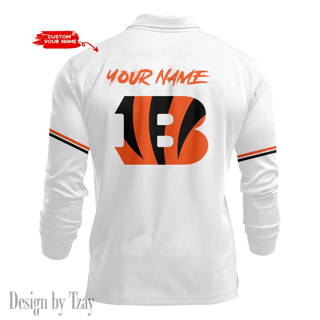 Cincinnati Bengals Long Sleeve Polo Shirt DV7 SPTLSPS007