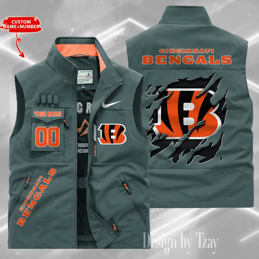 Cincinnati Bengals Sleeveless Jacket Multicolor S9SLJK072