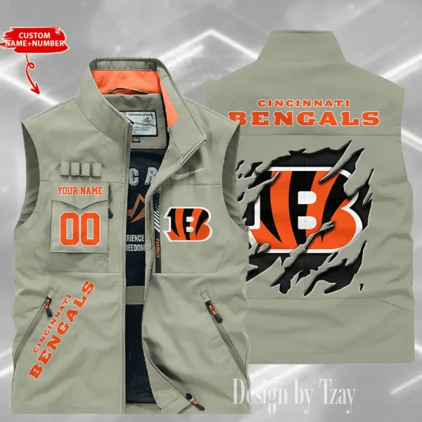 Cincinnati Bengals Sleeveless Jacket Multicolor S9SLJK072