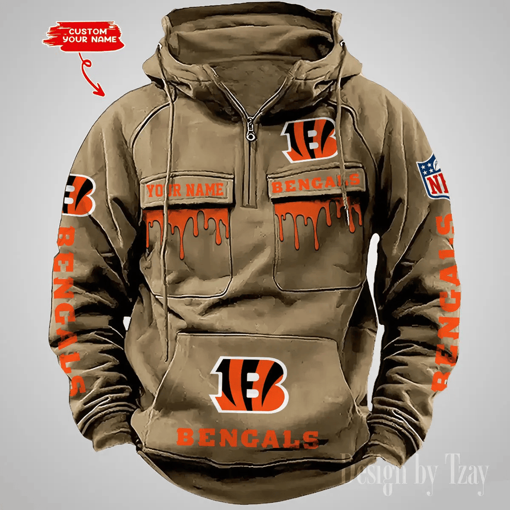 SPTAZVMHD482-Cincinnati Bengals Vintage Men Hoodie DV22