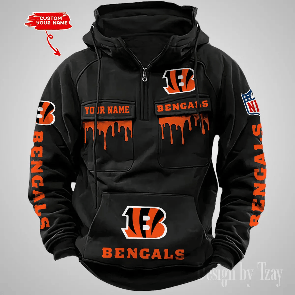 SPTAZVMHD482-Cincinnati Bengals Vintage Men Hoodie DV22