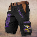 Minnesota Vikings Pocket Print Cargo Shorts (Belt Not Included) S9MCS150