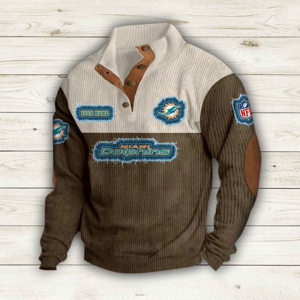 Miami Dolphins Premium Personalized Game-Day Pullover S9DBSCH180