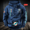 SPTS9HLUH116-Miami Dolphins Men's Hooded Lace-up Hoodie