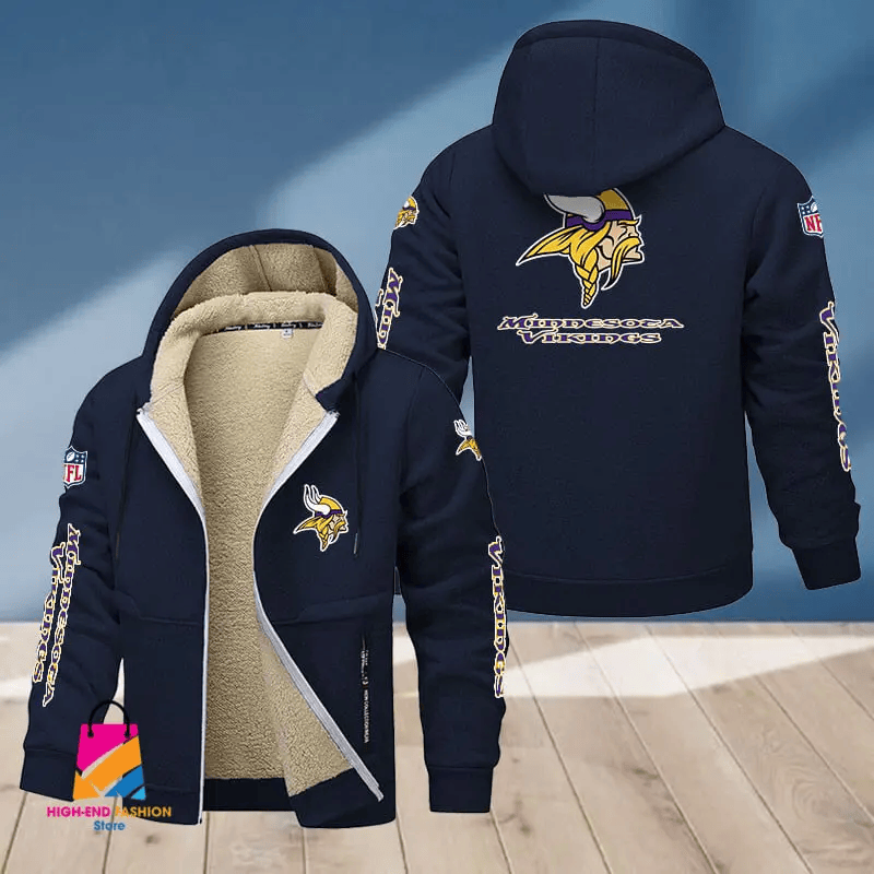 Minnesota Vikings Multicolor Premium Thick Zip-Up Hoodie ANZTZH021
