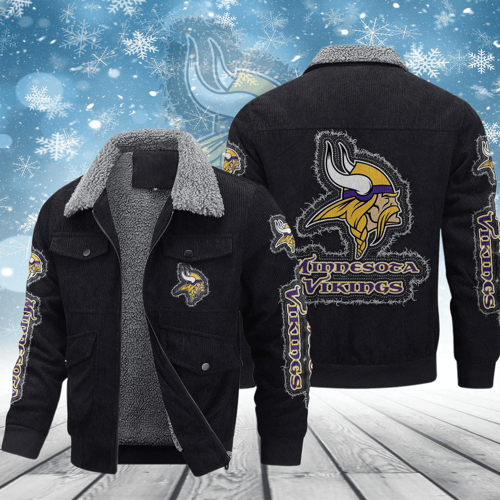 Minnesota Vikings Men's Thickened Corduroy Jacket ANZVITCJ020