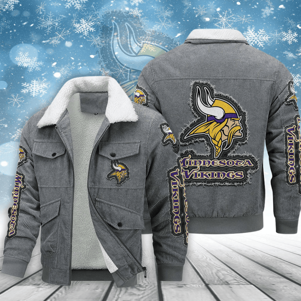 Minnesota Vikings Men's Thickened Corduroy Jacket ANZVITCJ020