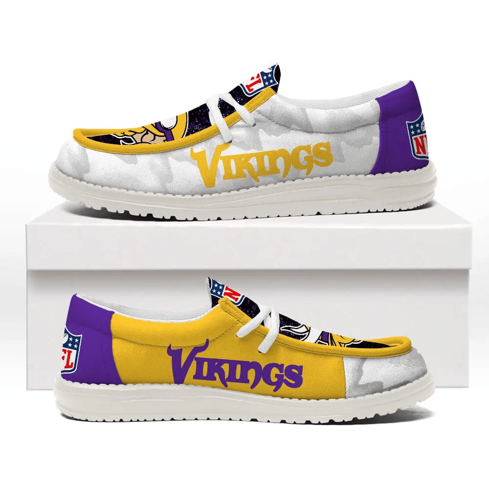 Minnesota Vikings Moccasin Slippers - Hey Dude Shoes Style AZCHDUDE237