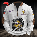 S9MPZNS021-Minnesota Vikings Premium Personalized Game-Day Quarter-Zip
