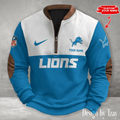 S9MPZNS120-Detroit Lions Premium Personalized Game-Day Quarter-Zip