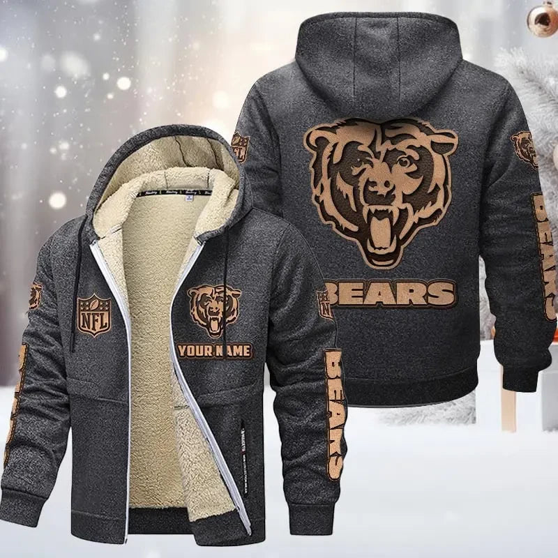Chicago Bears DMTZ0843 Premium Sherpa-Lined Winter Hoodie – Personalized Edition