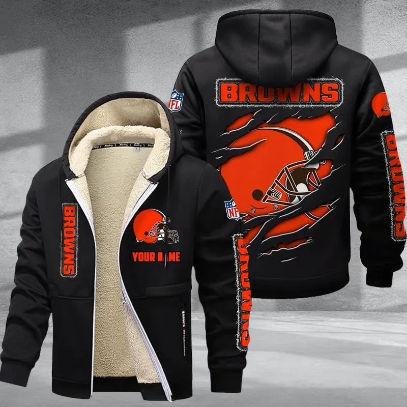 Cleveland Browns DMTZ0361 Premium Thick Zip-Up Hoodie
