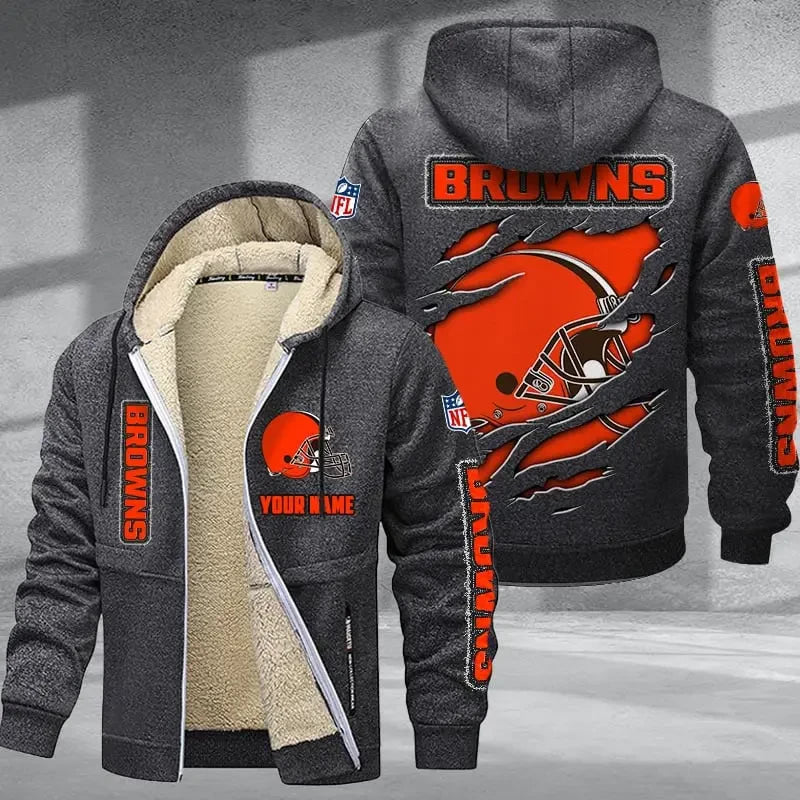Cleveland Browns DMTZ0361 Premium Thick Zip-Up Hoodie