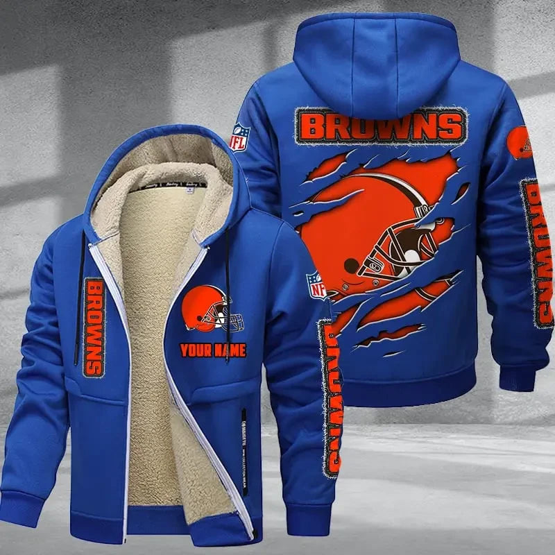 Cleveland Browns DMTZ0361 Premium Thick Zip-Up Hoodie