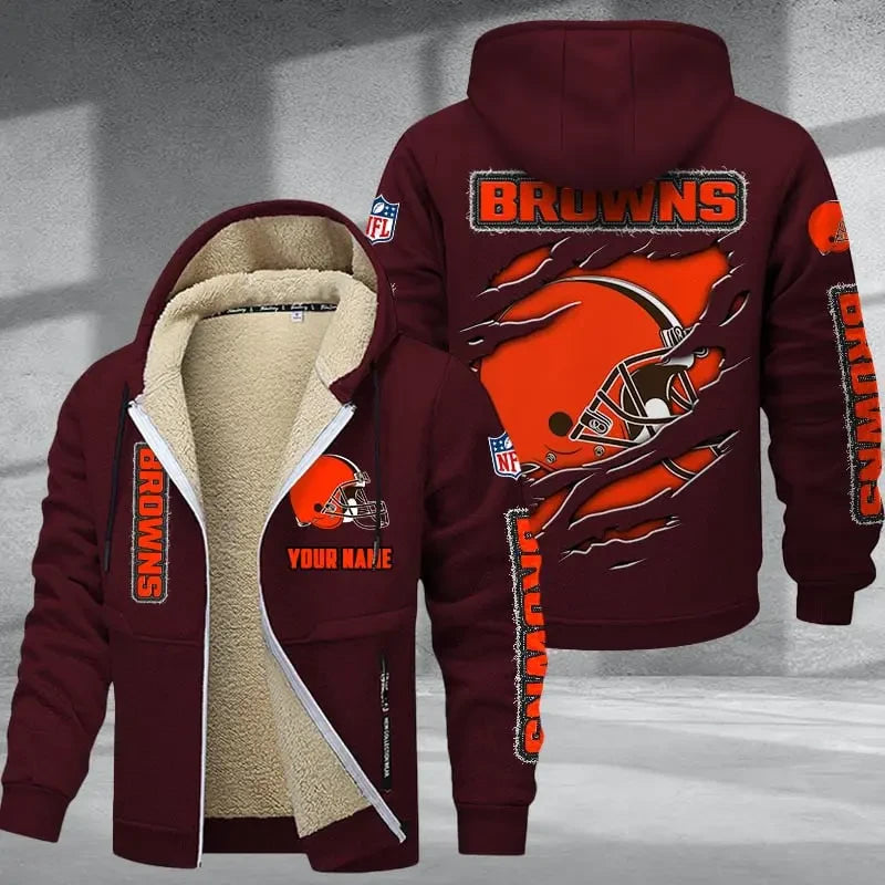 Cleveland Browns DMTZ0361 Premium Thick Zip-Up Hoodie