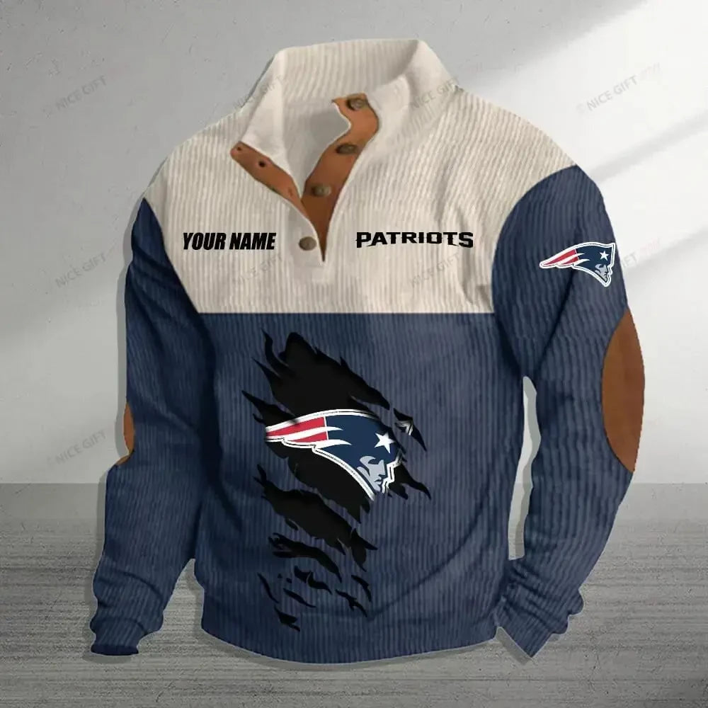 New England Patriots Color Block Stand Collar Sweatshirt CBSCS-X4E2M4