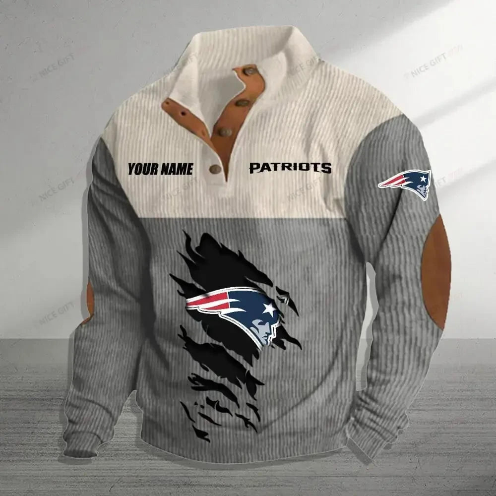 New England Patriots Color Block Stand Collar Sweatshirt CBSCS-X4E2M4
