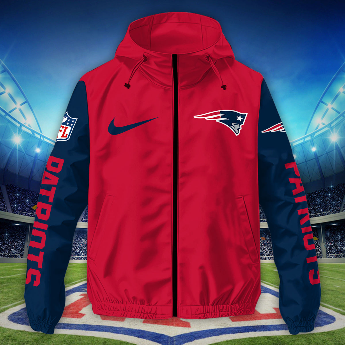 New England Patriots Custom Windbreaker Outdoor Jacket Sport Fan Gift SPTWJACKET054