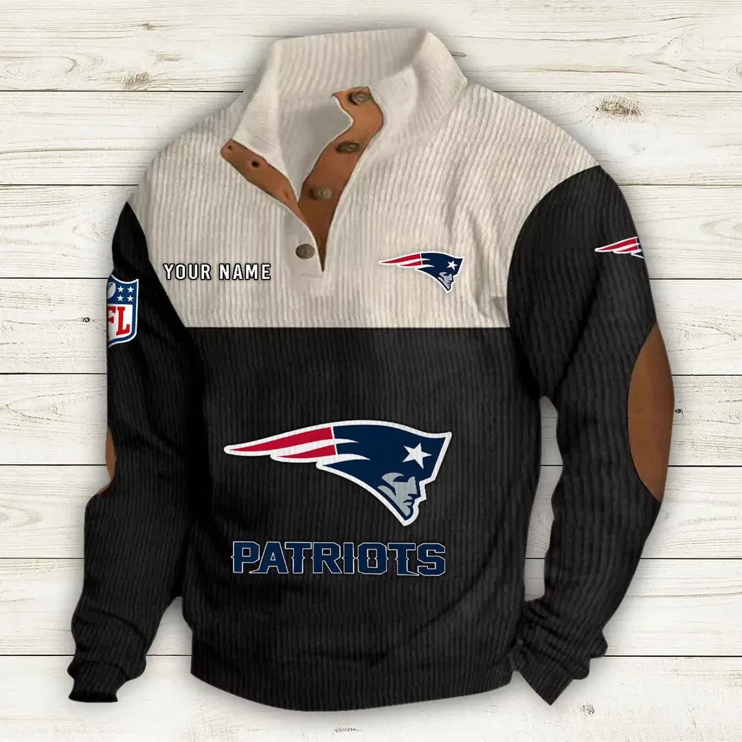 New England Patriots Double Stand Collar Sport Hoodie S9DBSCH1017