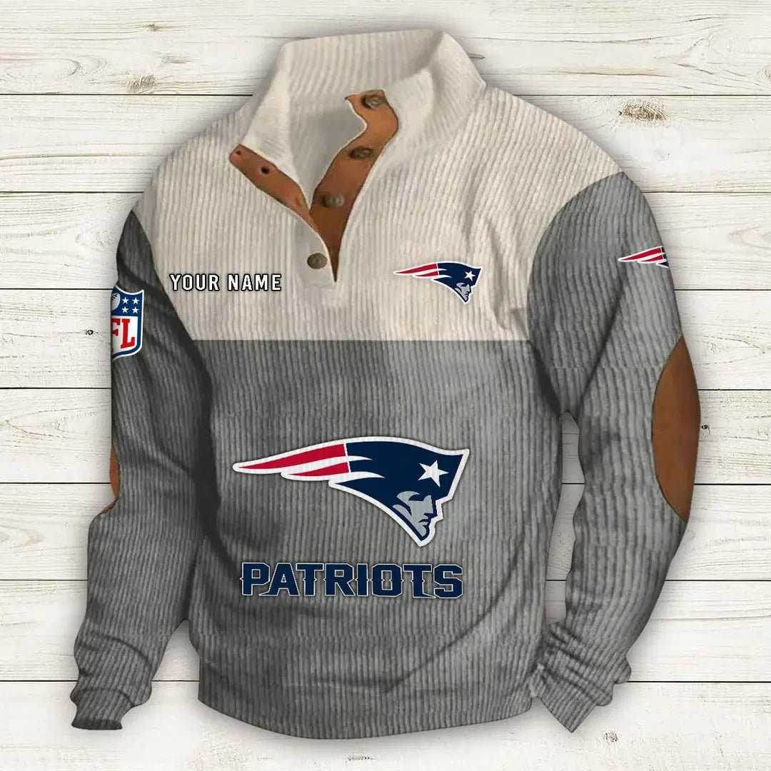 New England Patriots Double Stand Collar Sport Hoodie S9DBSCH1017