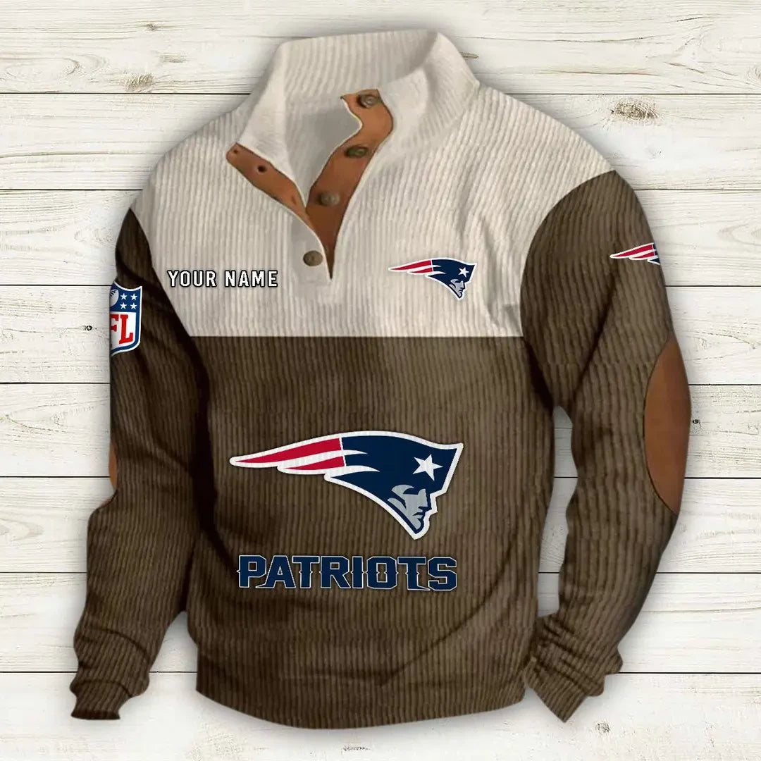 New England Patriots Double Stand Collar Sport Hoodie S9DBSCH1017
