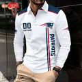 New England Patriots Long Sleeve Polo Shirt DV7 SPTLSPS044