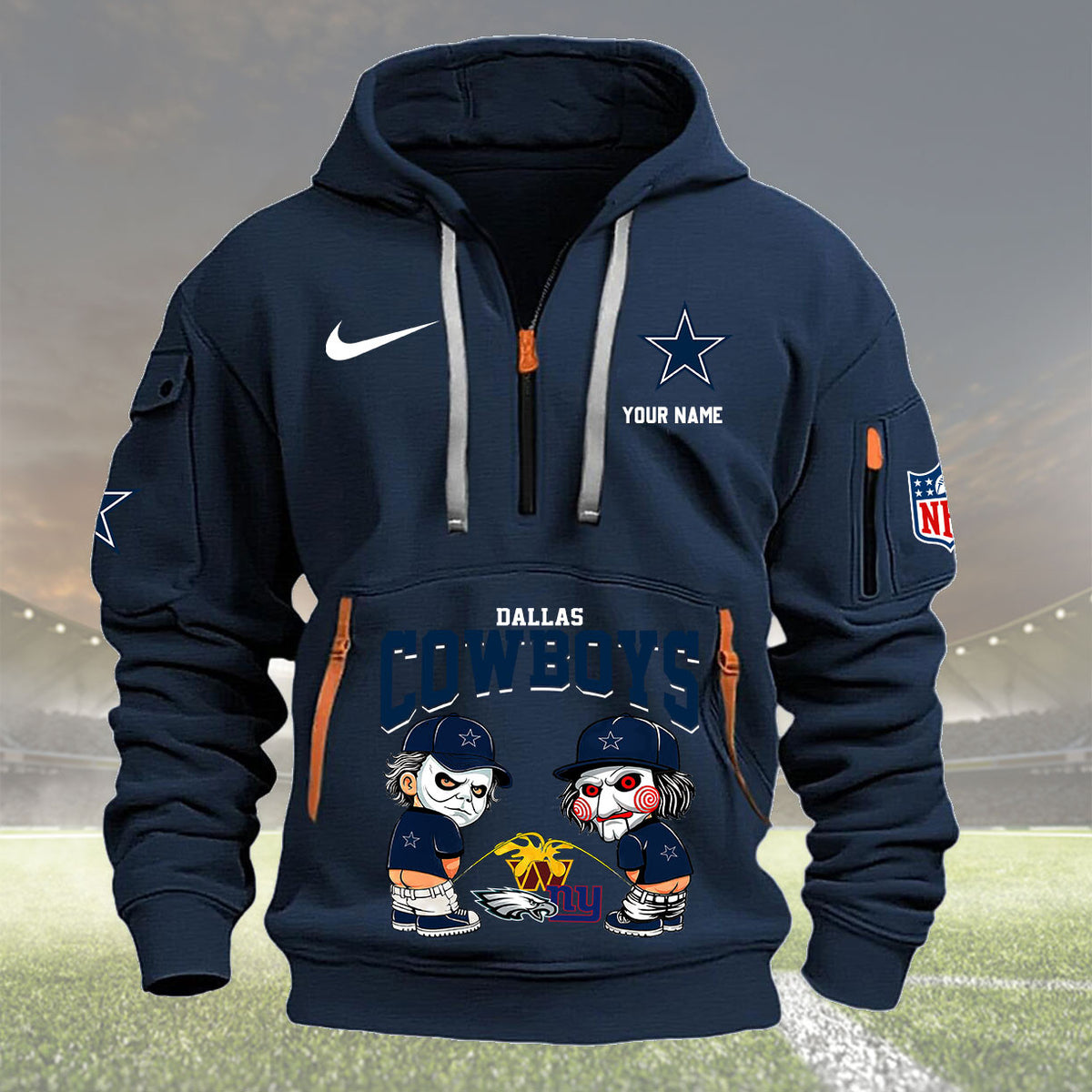 Dallas Cowboys Personalized Quarter Zip Hoodie New Collection AZBTQZH000283
