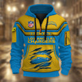 Los Angeles Chargers DMHT2375 3D Half-zip Hoodie