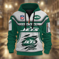 New York Jets DMHT2382 3D Half-zip Hoodie