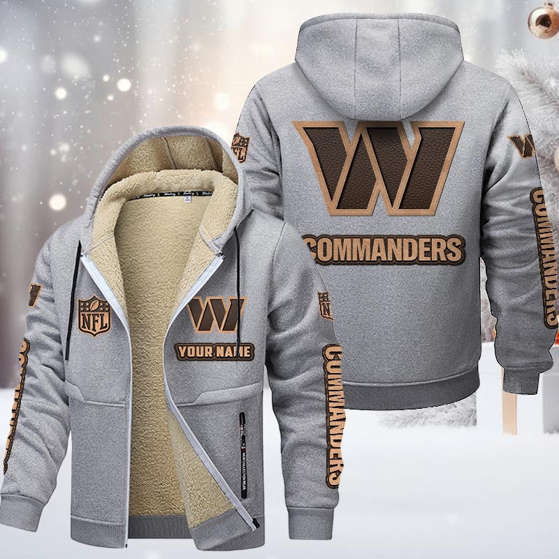 Washington Commanders DMTZ0869 Premium Sherpa-Lined Winter Hoodie – Personalized Edition