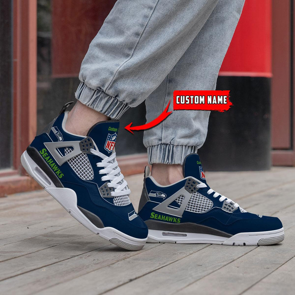 Seattle Seahawks Personalized AJ4 Sneaker BG322