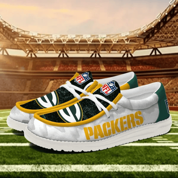 Green Bay Packers Personalized Moccasin Slippers – Hey Dude Shoes Style AZCHDUDE228