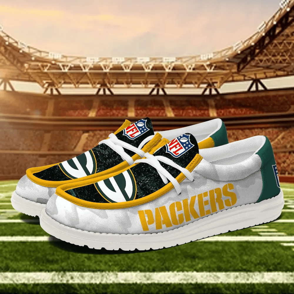 Green Bay Packers Personalized Moccasin Slippers – Hey Dude Shoes Style AZCHDUDE228