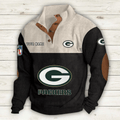 Green Bay Packers S9DBSCH647 Premium Stand-Collar Game-Day Pullover - Engineered Warmth & Personalized Name