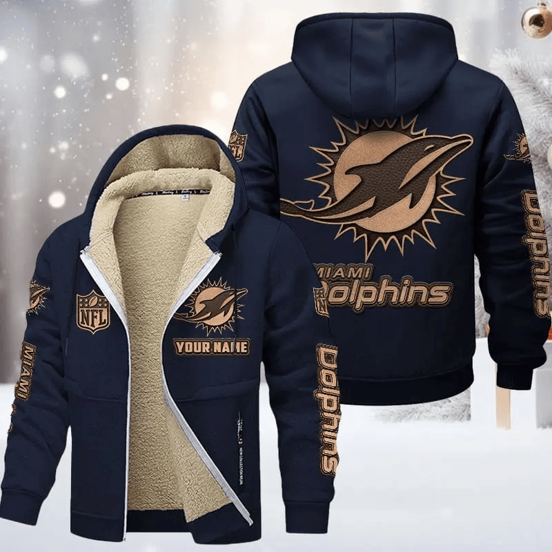 Miami Dolphins DMTZ0857 Premium Sherpa-Lined Winter Hoodie – Personalized Edition