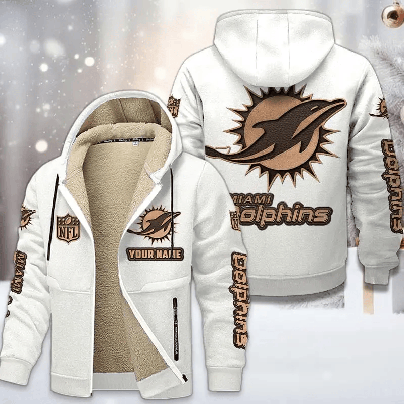 Miami Dolphins DMTZ0857 Premium Sherpa-Lined Winter Hoodie – Personalized Edition