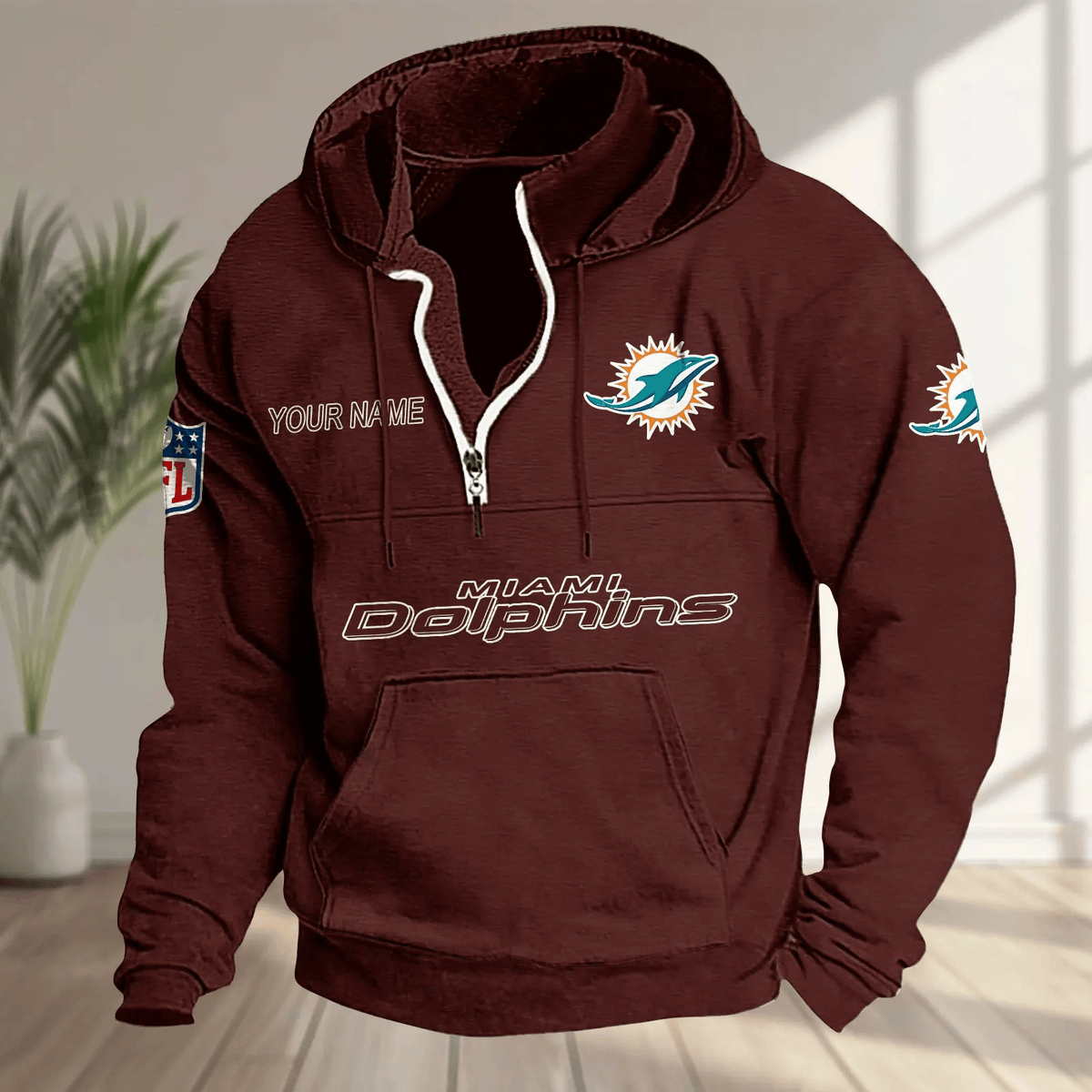 Miami Dolphins Half-zip Hoodie SPTHZHC020
