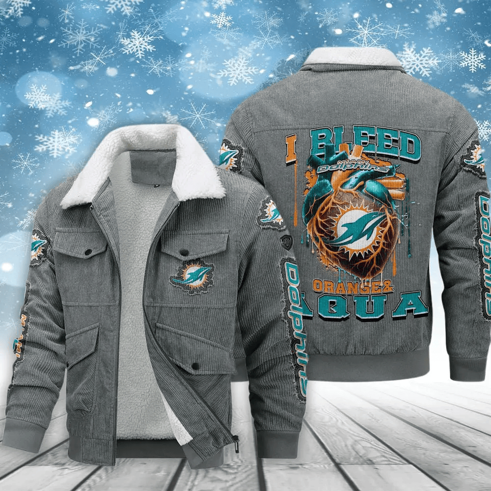 Miami Dolphins VITCJ385 Men’s Thickened Corduroy Jacket